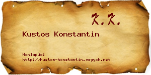 Kustos Konstantin névjegykártya